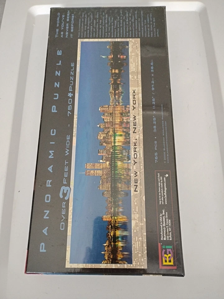 Bgi Puzzles New York Ny Panoramic Puzzle 750 Pieces Twin Towers  Sealed - Image 2 of 3