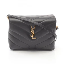 SAINT LAURENT PARIS LOULOU TOY Shoulder Crossbody Bag leather Black NEW Women