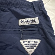 Columbia Mens Cargo Shorts XXL Navy Blue PFG Omni-Shade Fishing Swimming Outdoor