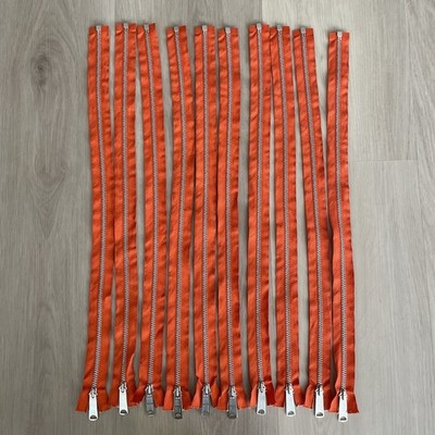 Vintage 70 s Talon Bell Metal Orange 22in Zipper Lot of 10