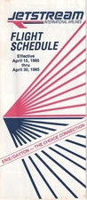 Jetstream International Airlines timetable 1985/04/15