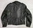 Vtg 60s 70s Montgomery Ward Black Leather Talon Serval Zip Biker Moto Jacket L — photo 2