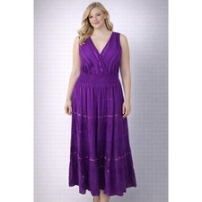 Magic Maxi Dress Women 1X Plus Size Purple Whimsical Fairy Feminine Boho