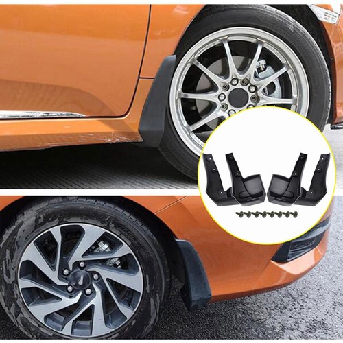 4PC FRONT REAR SPLASH MUD FLAPS GUARD 16-21 10TH FOR GEN HONDA CIVIC X SEDAN EAH