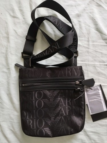 Emporio Armani mens black crossbody shoulder bag Authentic new with tags - Picture 6 of 7
