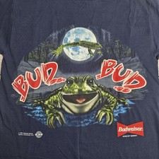 Budweiser 1995 Changes Short Sleeve Single Stitch XL Navy Double Sided T Shirt