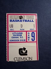 1980s North Carolina Tarheels at Clemson Tigers Basketball Ticket Stub 