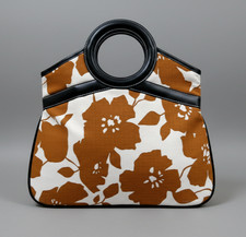 Victoria's Secret " Funny Retro " Hand Bag Monochrom Orang Leinwand Kunstleder