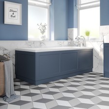1700mm Front Bath Panel Traditional Bathroom 18mm MDF Matt Blue With Plinth