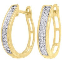JFL Diamonds & Timepieces Damen Ohrringe 925 Silber Pave Huggie Hoops 0.33 Ct