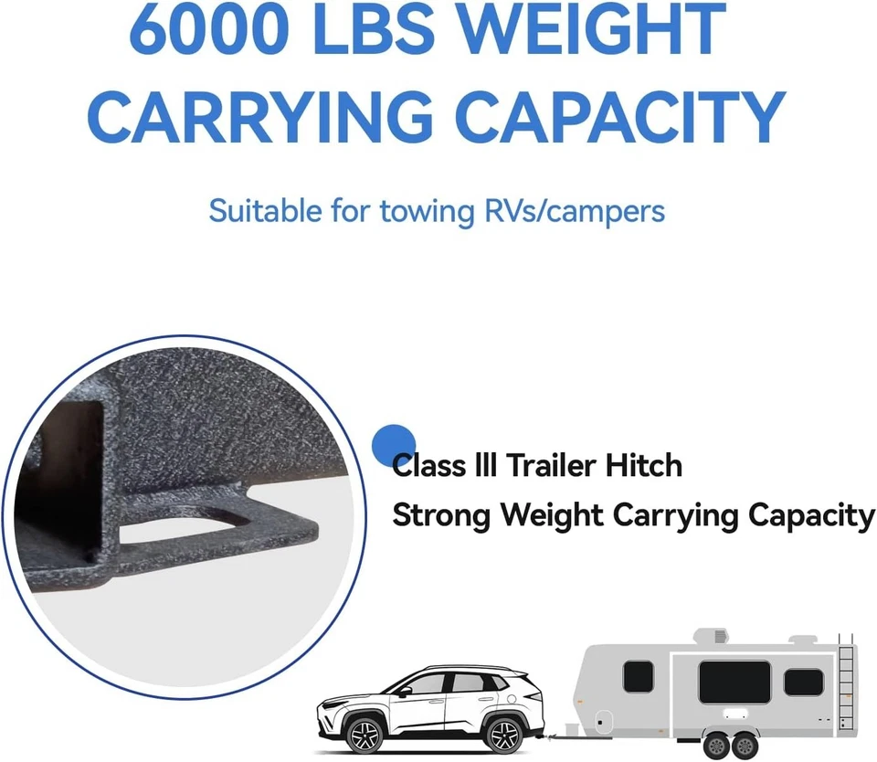 Enganche de remolque de acero negro compatible con Chevy Chevrolet Silverado Foto 3 de 4