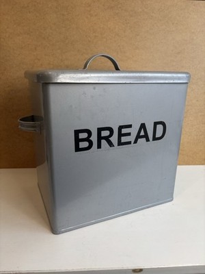 Vintage Silber Metall Brotkasten Große Kapazität Aufbewahrungsbox mit Deckel Haus Küche