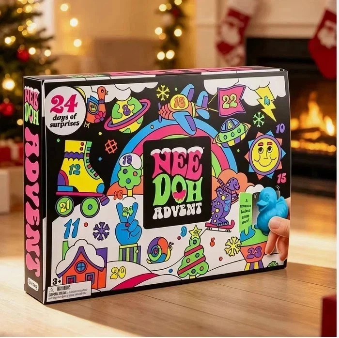 2026 NeeDoh Advent Calendar 24PC 3D PVC Fidget Toys Christmas Countdown