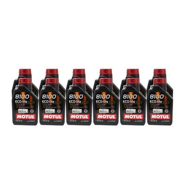 Motul 111361, 8100 Eco-Lite Gen3 5W30 Synthetic Motor Oil 1 L Set of 12