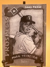 2025 Topps Shoebox Treasures Grayscale Mark Teixeira #20 Texas Rangers /75