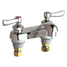 Chicago Faucet 802-Ve66xkabcp Manual Low Arc Bathroom Faucet, 4" Mount,