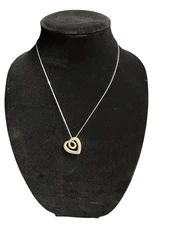 Retired James Avery Sterling Silver Floating Heart Strings Pendant W/Chain 16”