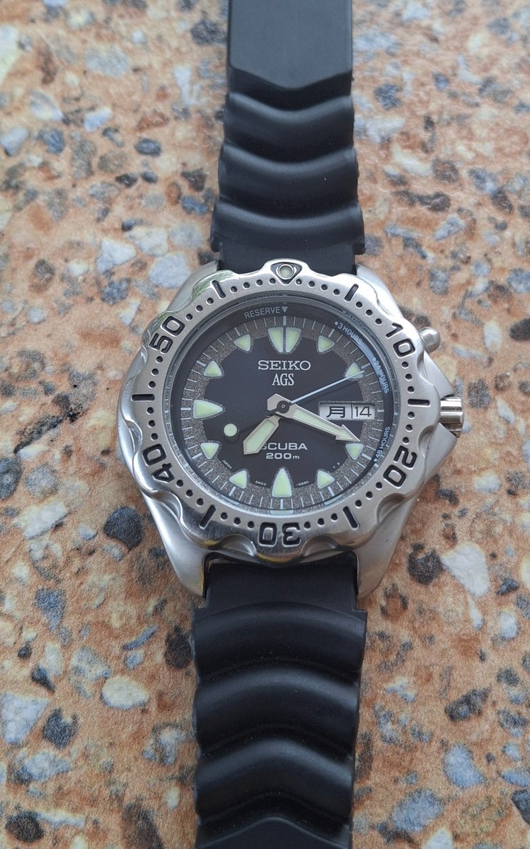 完動 SEIKO AGS SCUBA 200m 5M23-6B40 濃紺文字盤 Seiko AGS Scuba – Veteran Times Int