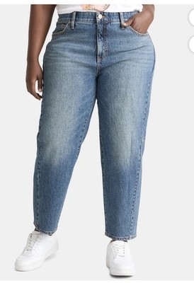 Terra & Sky   Women s 24W -High Rise Barrel Jeans   Medium Wash - NWT