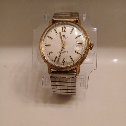 RARE VINTAGE BUREN 17 JEWELS AUTOMATIC WATER RESISTANT GOLD TONE HERREN UHR - Bild 2 von 6