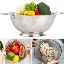 9in Stainless Steel Colander Strainer Drainer with Handle For Kitchen Tool 2025
