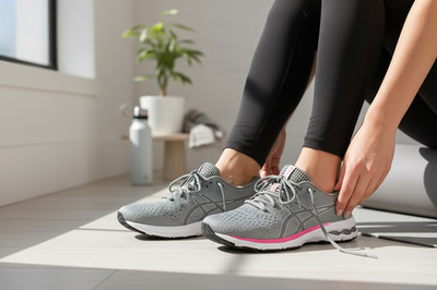 Asics Gel Excite 7 Running Shoes Women 10 Gray Pink Athletic Sneakers Trainers
