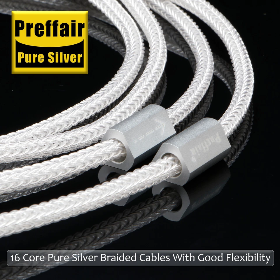 Pair 16core 5N Solid Pure Silver Balanced XLR Hifi Audio Cable Interconnect wire - Image 4 of 4