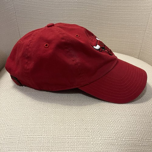 Chicago Bulls Cap Red Black Mens Strap Back Dad Hat NBA Basketball Adult - Picture 2 of 11