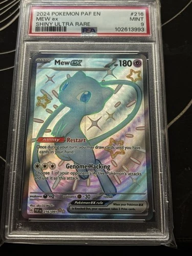 Mew ex 216/091 SV: Paldean Fates Holo Strong PSA 9