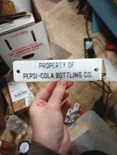 Porcelain Property Of Pepsi Cola Bottle Co. Crate Tag