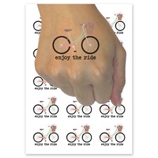 Enjoy the Ride Bike Ride Cycling Temporary Tattoo Fake Body Art