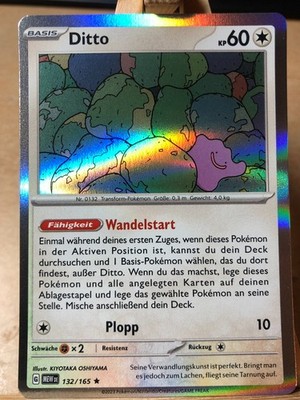 Pokemon Karte Karmesin & Purpur 151: Ditto 132/165 Holo Deutsch Exc