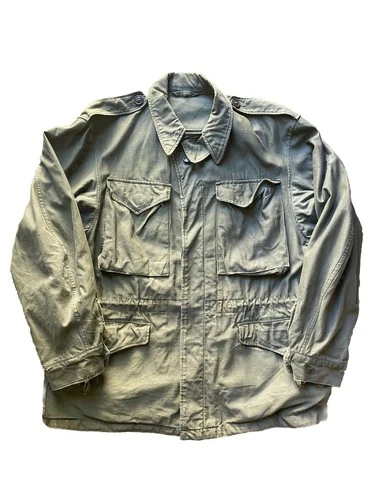 Vtg 40s 1940s Military US Army M-43 M-1943 Field Jacket WW2 L