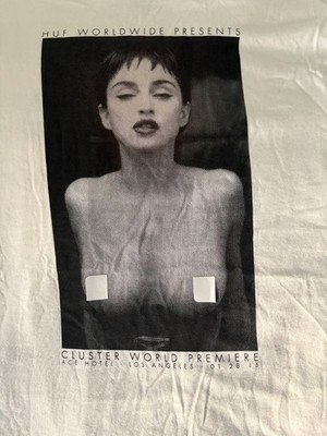 RARE HUF ''Topless Madonna'' Cluster Movie Premier Promo T-Shirt - Size Large