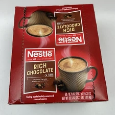 Nestle Rich Chocolate Hot Cocoa Mix with Real Cocoa, Low Fat, Kosher, 50 Packets