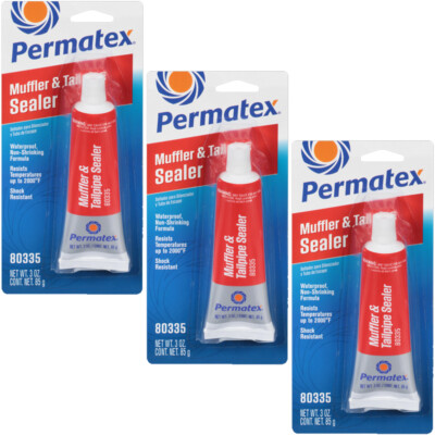 Permatex Muffler and Tailpipe Sealer Set MTK-1 High-Temp Resists (9oz) (3x3oz)