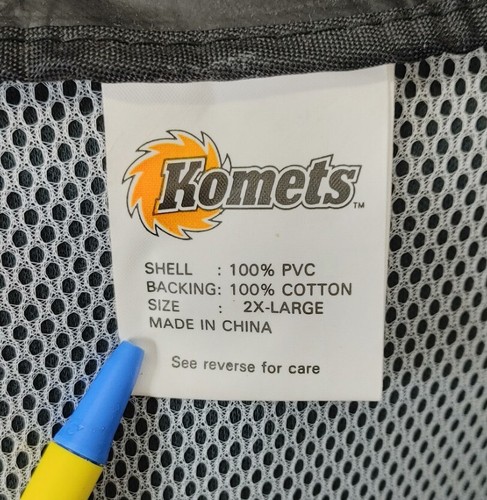 Rare Fort Wayne Komets Hockey 2XL PVC Trench Coat Jacket - Picture 15 of 16