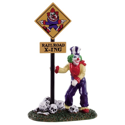 Spooky Town CLOWN Lot~Crazy Conductor, Headstones, Creepy Balloon~Lemax Hallowen - Picture 2 of 4