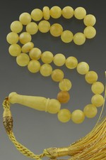 Egg Yolk Islamic 33 Round Prayer Beads 7mm BALTIC AMBER TASBIH 11.5g 180719-15