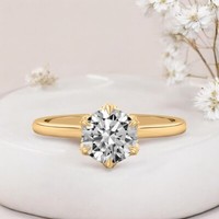 Diamant Ehering Igi-Zertifiziert Lab Created 14K Gelbgold 1,30 Ct Rundschliff