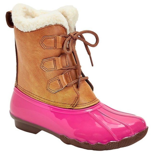 Toddler Girls Duck Boots Size 12 Pink Rubber and Faux Leather Design eBay
