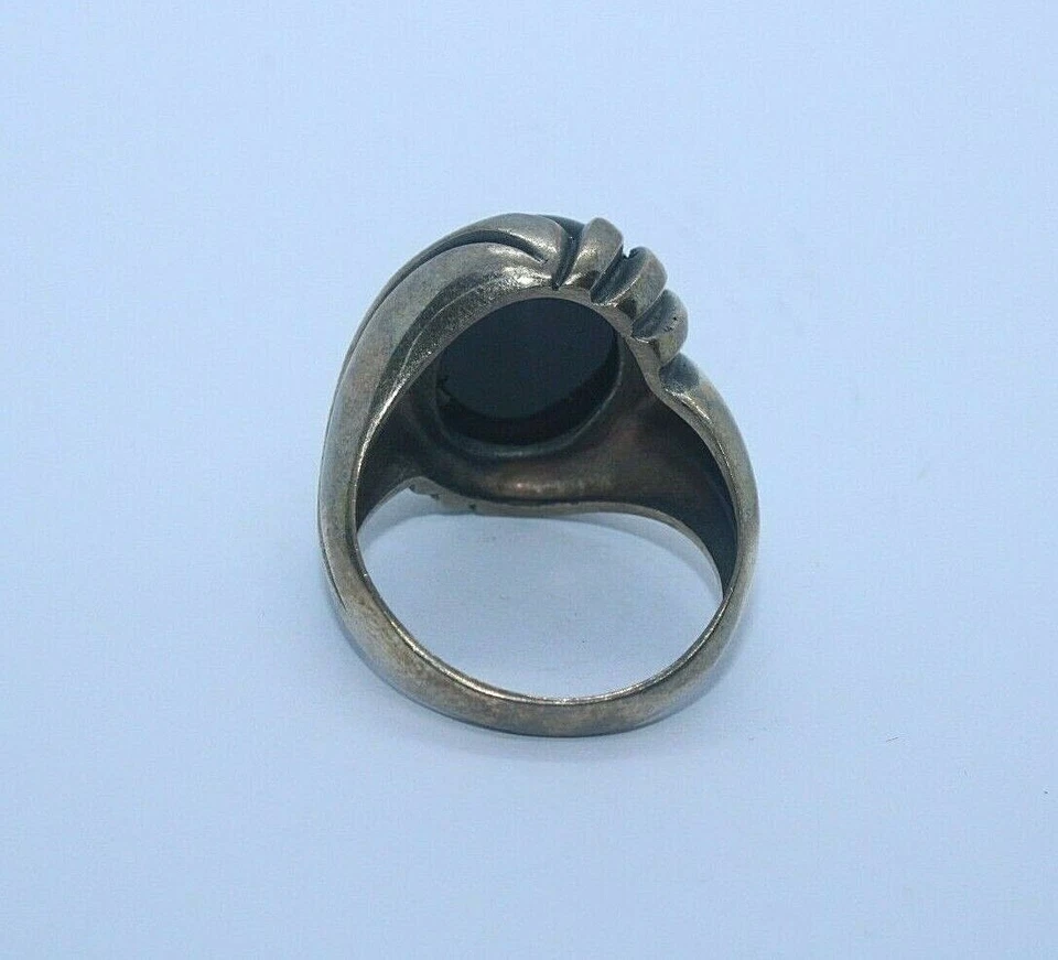 Yemeni Black Aqeeq Stone Agate Silver Men Ring , Black Yusr 33 Prayer Beads - Image 3 of 4