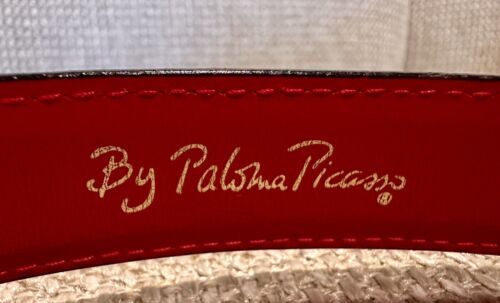 Cinturón de cuero rojo Paloma Picasso de colección, hecho en Italia, talla S/70 - Imagen 2 de 6