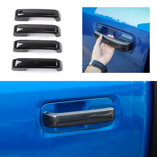 Carbon Fiber ABS Exterior Door Handle Cover Trim Decor For Ford F150