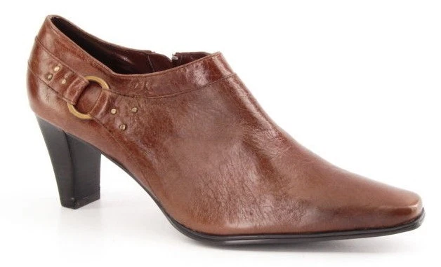 Nuevo LIZ CLAIBORNE Mujeres Cuero Cremallera Lateral Tacón Punta Punta Botín Botín Zapato Foto 4 de 4