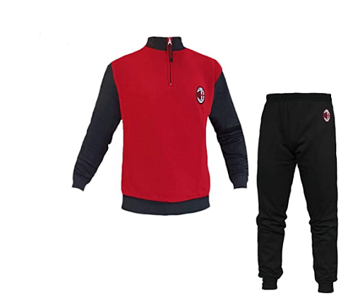 Pigiama Tuta Uomo in Felpa Mezza Zip AC Milan Prodotto Ufficiale Art.  MI14116 | eBay