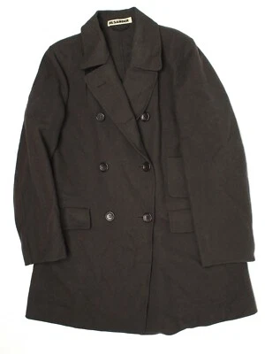Jil Sander Peacoat Womens 38 Dark Green Wool Double Breasted Coat Made in Italy