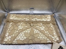 vintage crochet clutch NWT IVORY brocade 9 Inches By 7 Inches