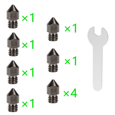 10Pack Extruder 3D Printer Nozzle Kit + Spanner for Creality CR-10 Ender 3 Pro 5