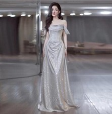 Women's One-shoulder Evening Dress Summer Formal Long Party Wedding Full Dress